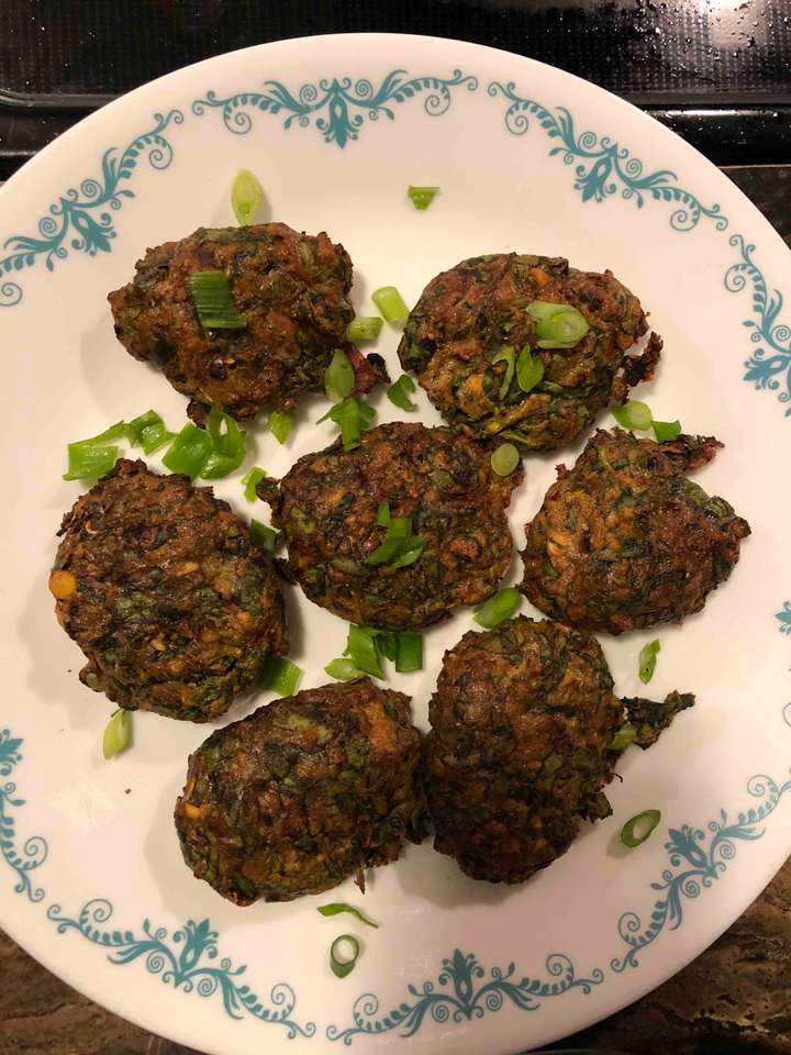 spinach and chana vada