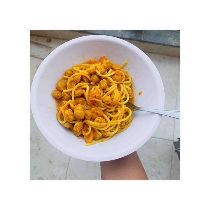 Spaghetti with Soy chunks