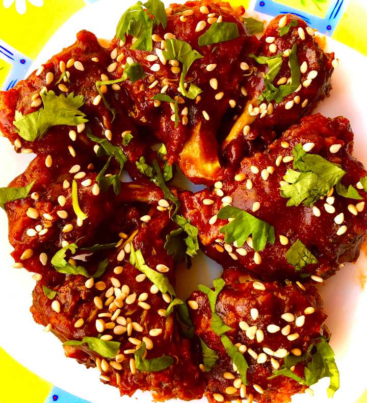 Glazy popcorn broccoli bites 