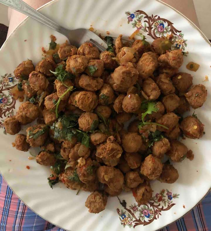 Pan fried Soya chunks