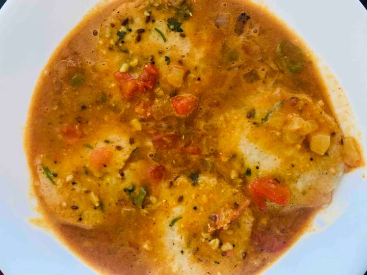 Rava idli with sambhar