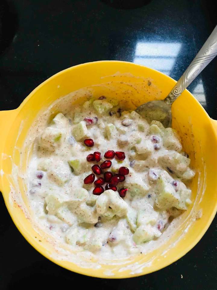 Cucumber Pomogrenate Raita