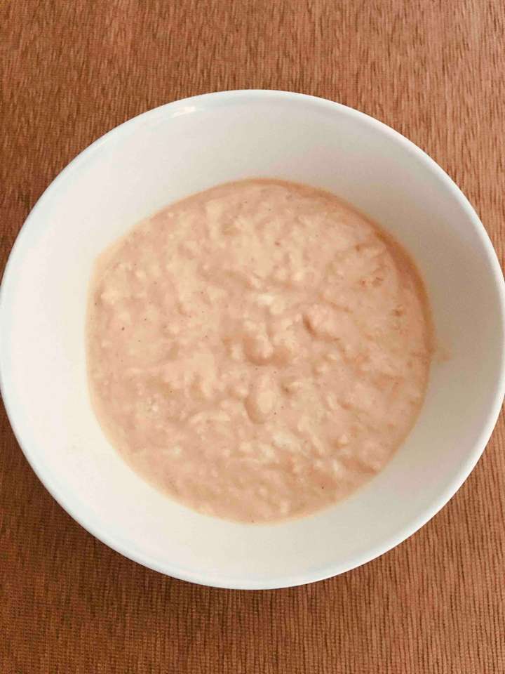 Breakfast oats with half scoop whey