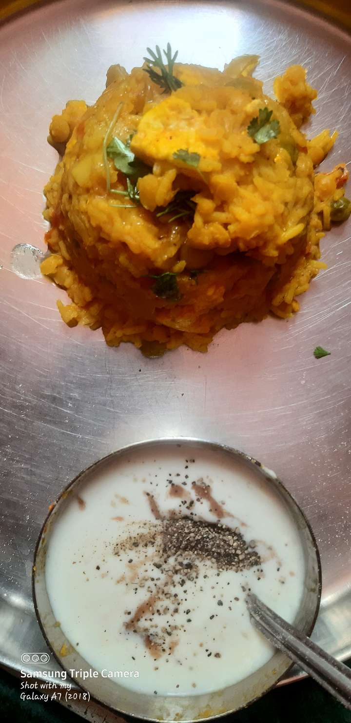 rice and dal with veggies 