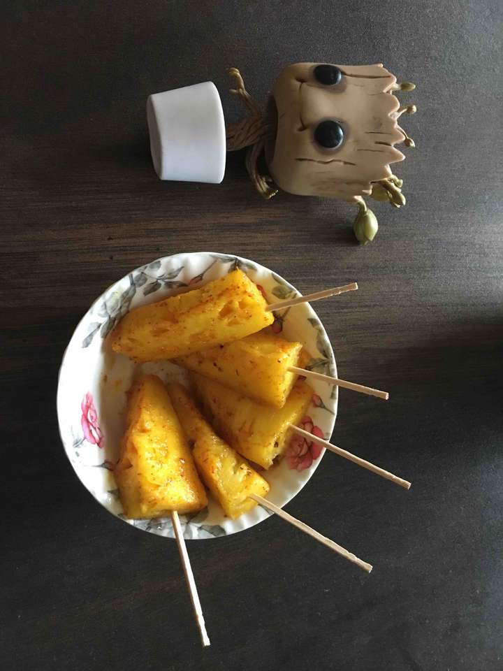 Pan fry pineapple 