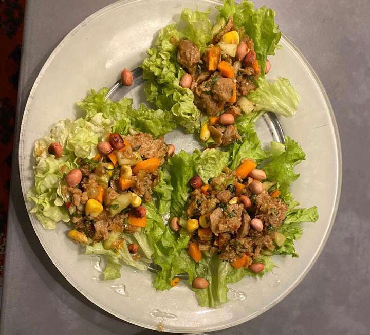 Lettuce soya wrap.