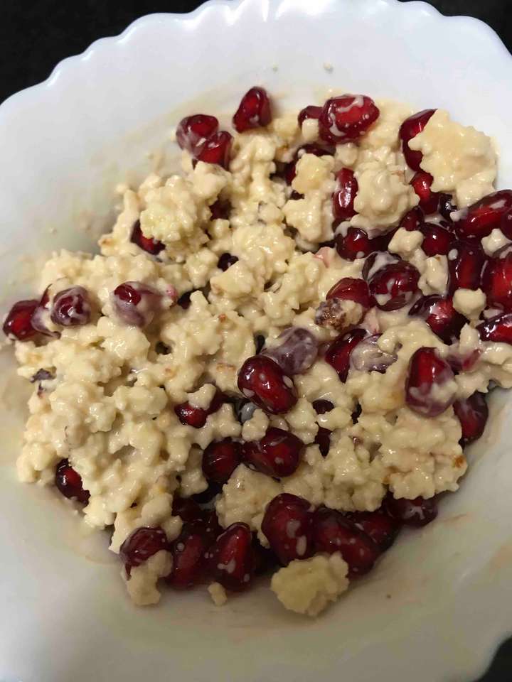 paneer-yogurt scramble with coffee 