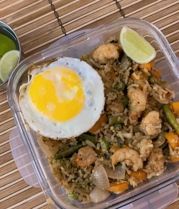 Shrimp fried rice.