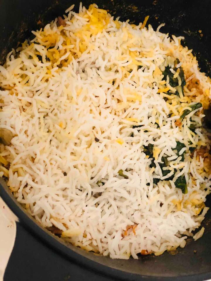 chicken spinach biriyani 