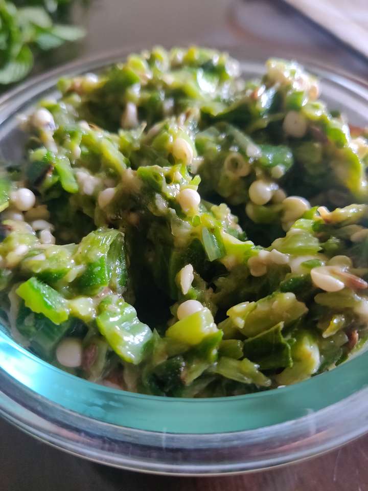 Okra Pickle or pacchadi