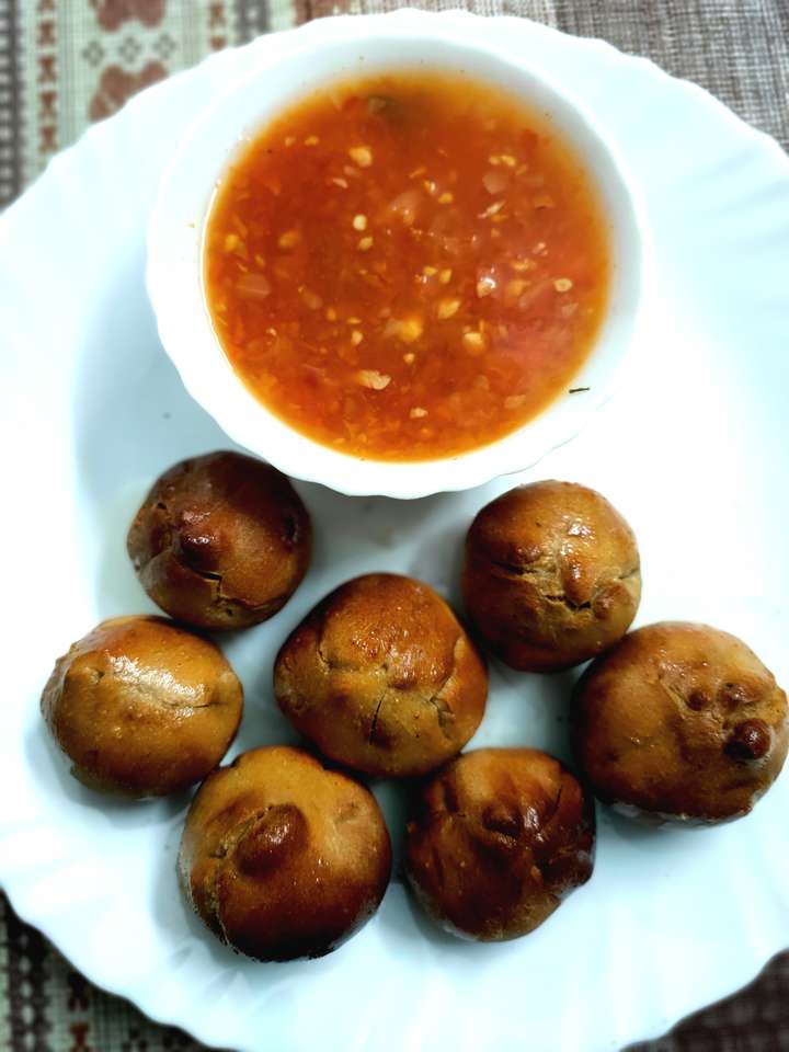 Litti! With Tomato Chutney!!