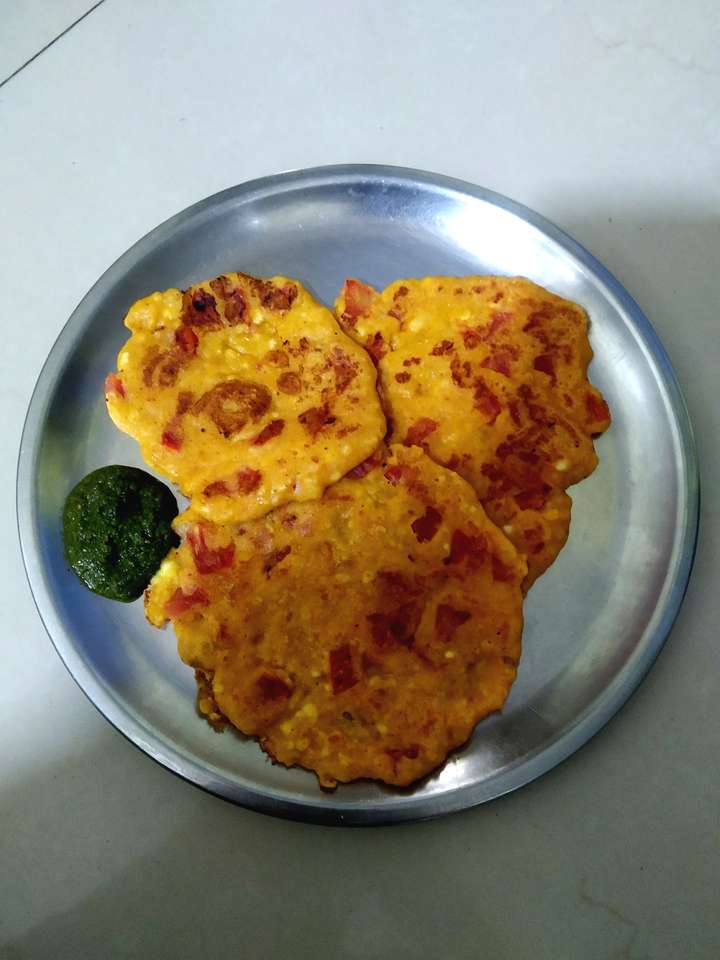 Yellow Moong dal Paneer pancake