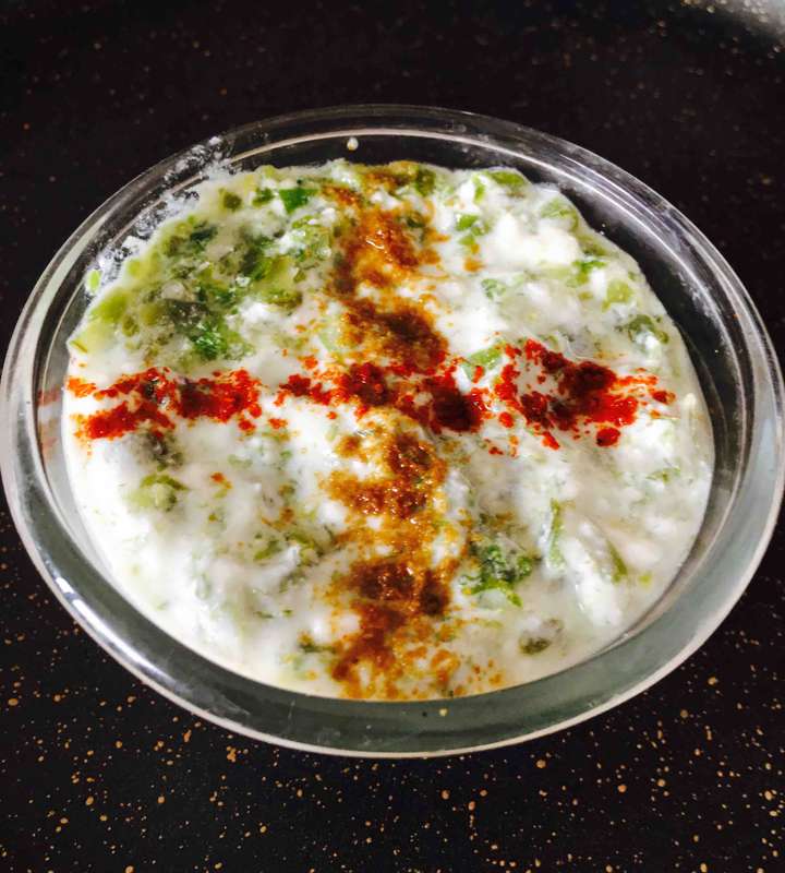 French beans Raita(farasbi chi koshimbir)