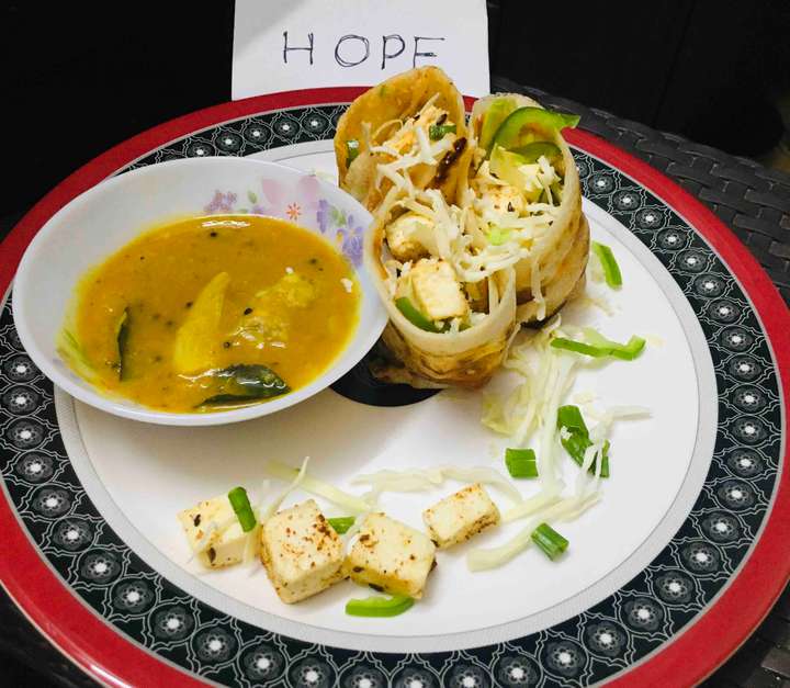 Jini Dosa with paneer 