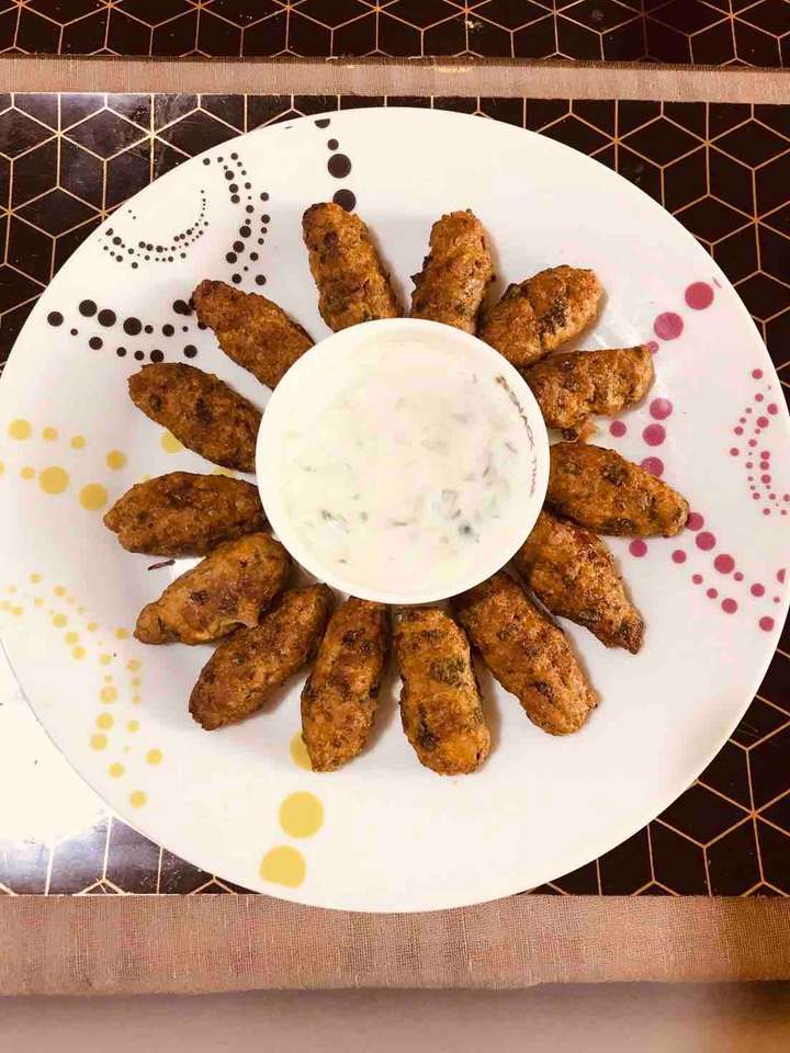 Zero oil chicken kebab