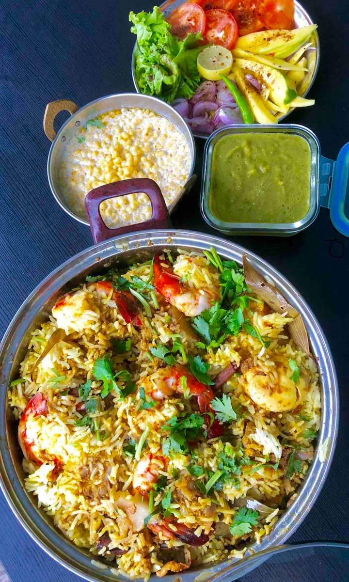 prawn biryani ( serves 2 )