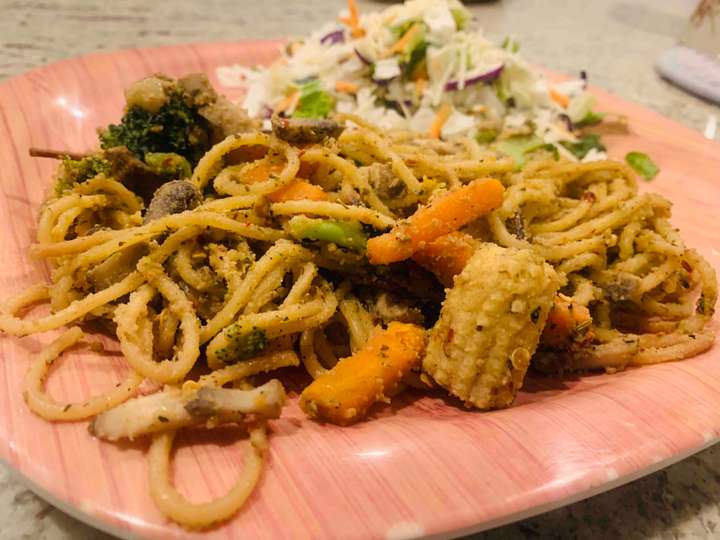 Soya Mushroom Spaghetti