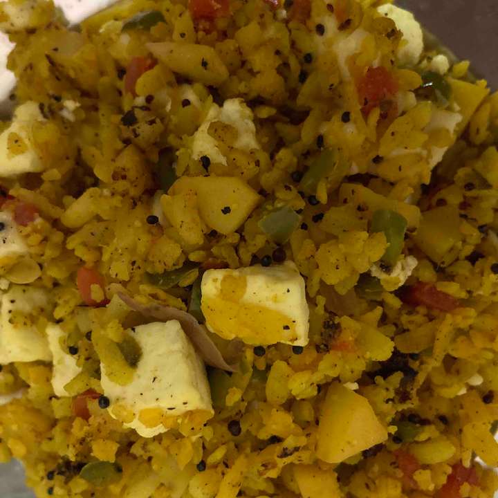 paneer cheese poha