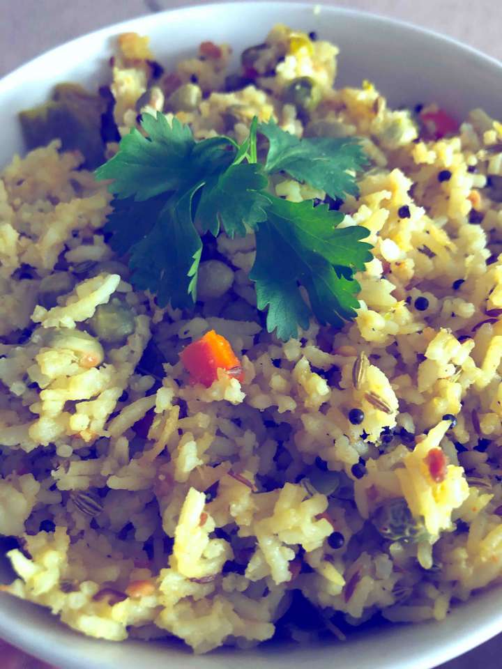mixed veges lemon rice