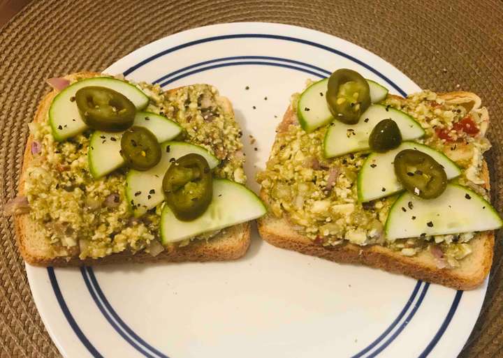 Avocado-Paneer Open Sandwich