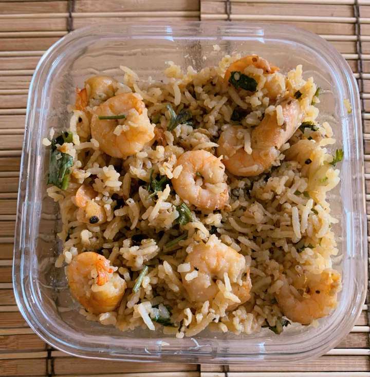 Garlic shrimp rice