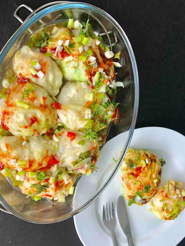 baked stuffed chicken cabbage rolls