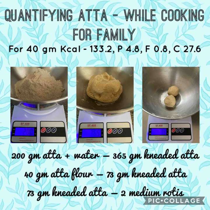 Quantifying atta while cooking for Family