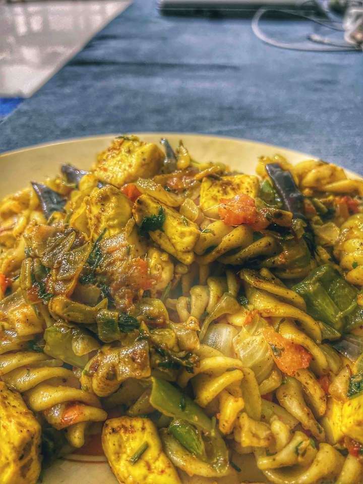 Spicy paneer pasta!! 
