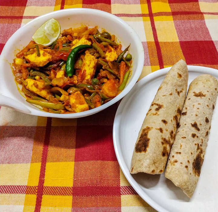 Veg Jhalfrezi with Chapati