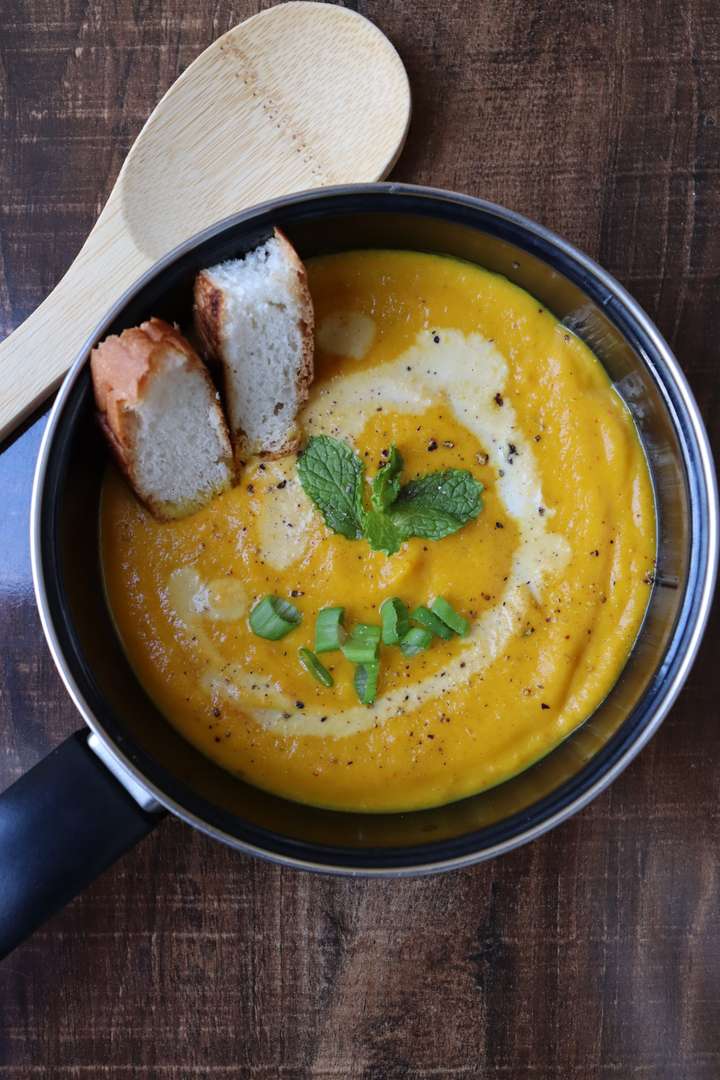 Pumpkin carrot creamy soup