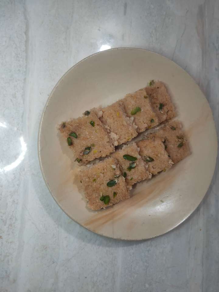 whey protein coconut barfi