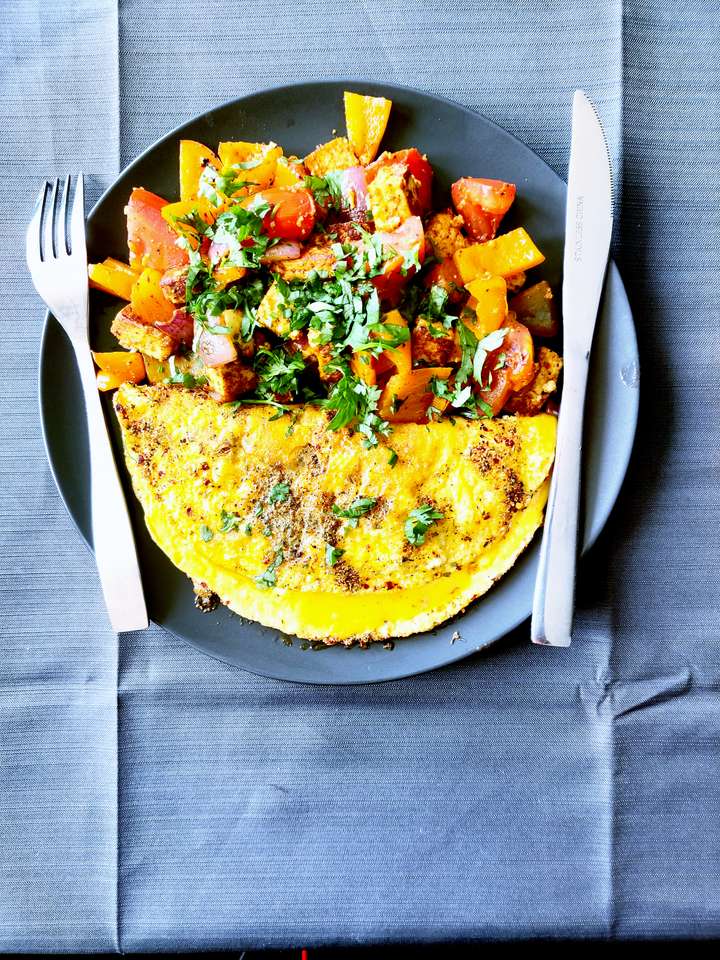 Omelette with Tava Paneer Tikka