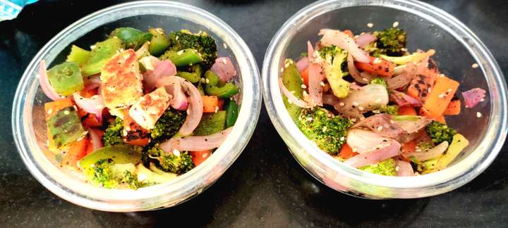 stir fried veggies and paneer