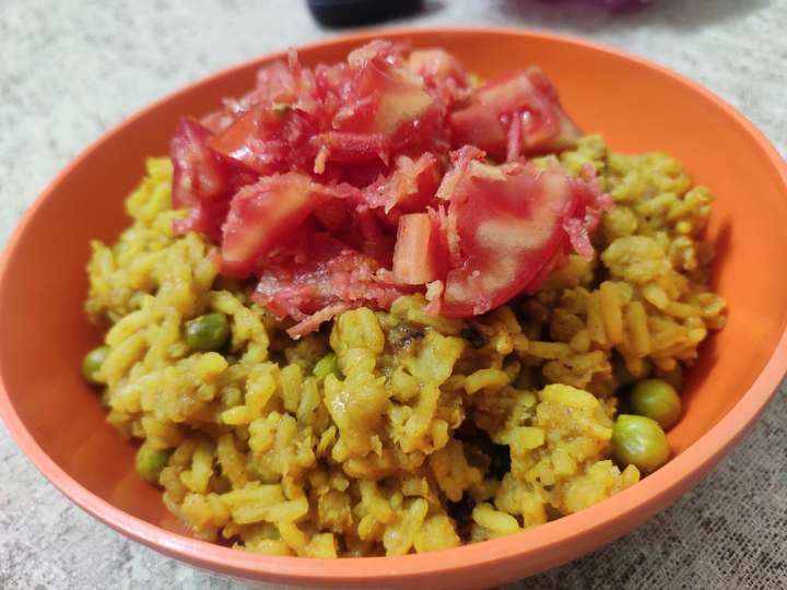 Masoor Mushroom Mattar (Green peas) Masala khichdi