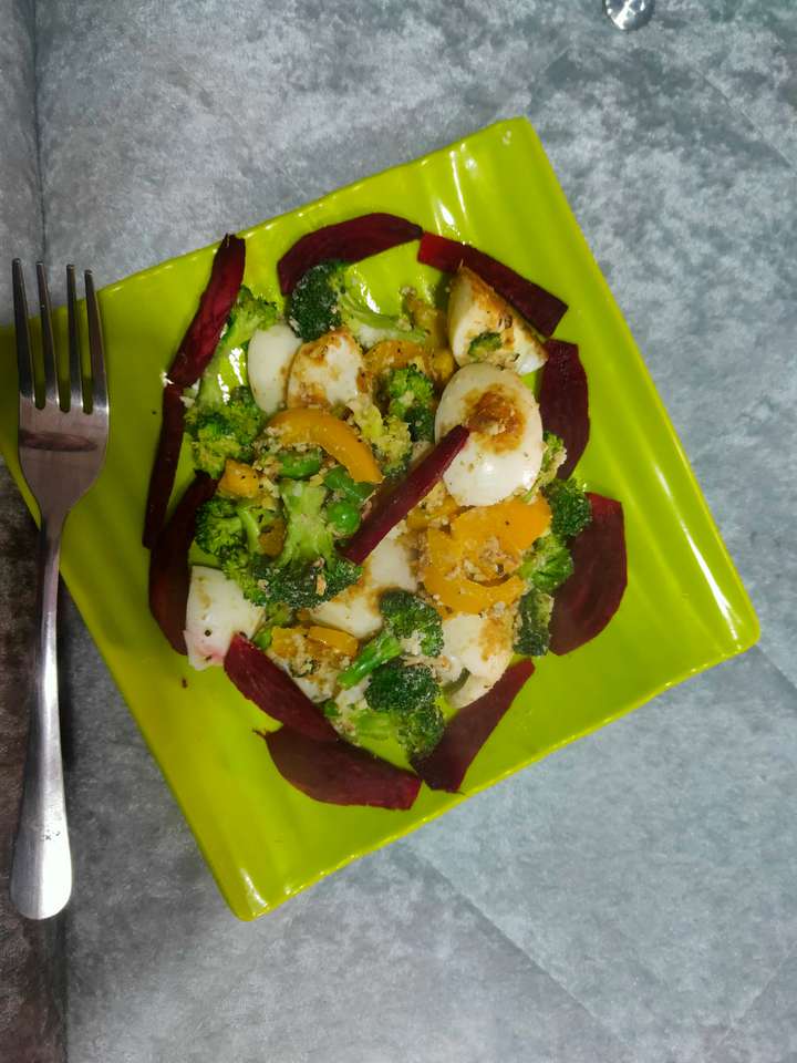 Boiled egg and Veggies Breakfast
