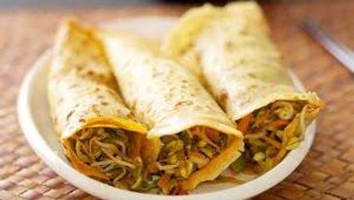 Bean sprouts and veggie wrap