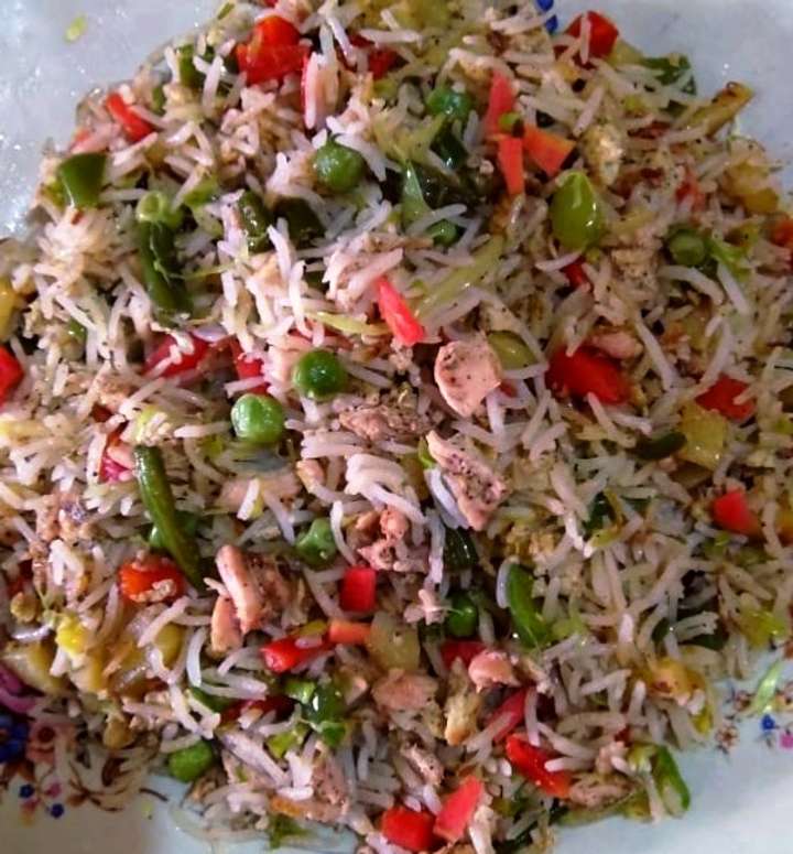Mixed Veggie-chicken fried rice