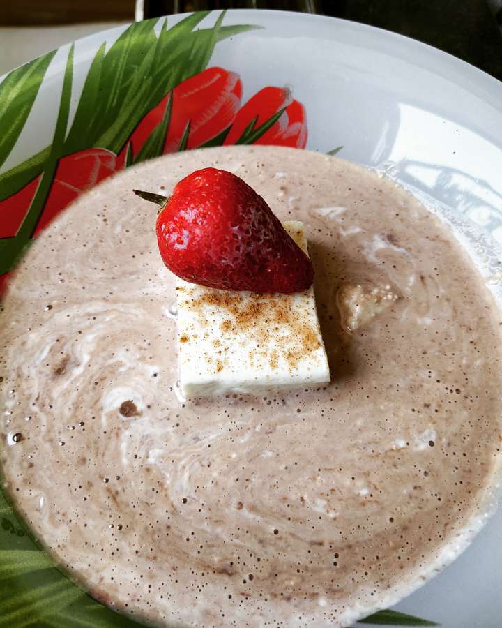 Paneer (Cottage cheese) in whey oats porridge