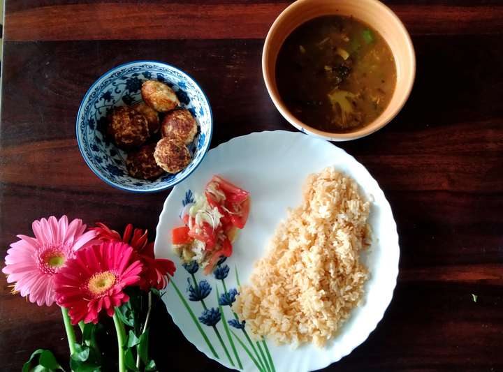 Veg Manchurian with Schezwan Fried Rice
