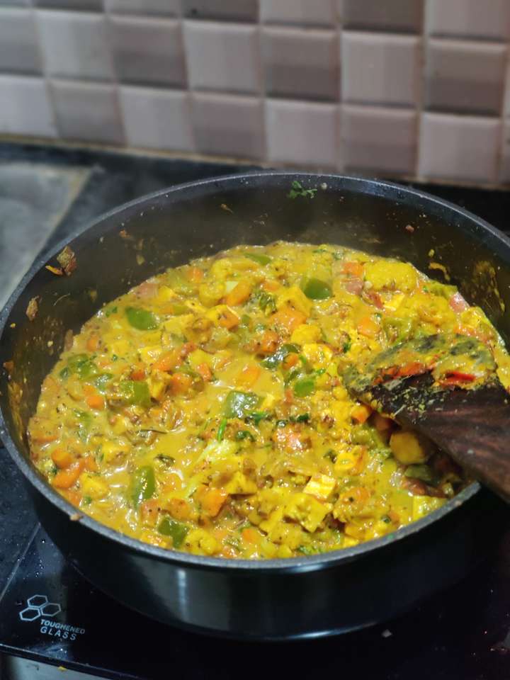 mix veg with coconut milk