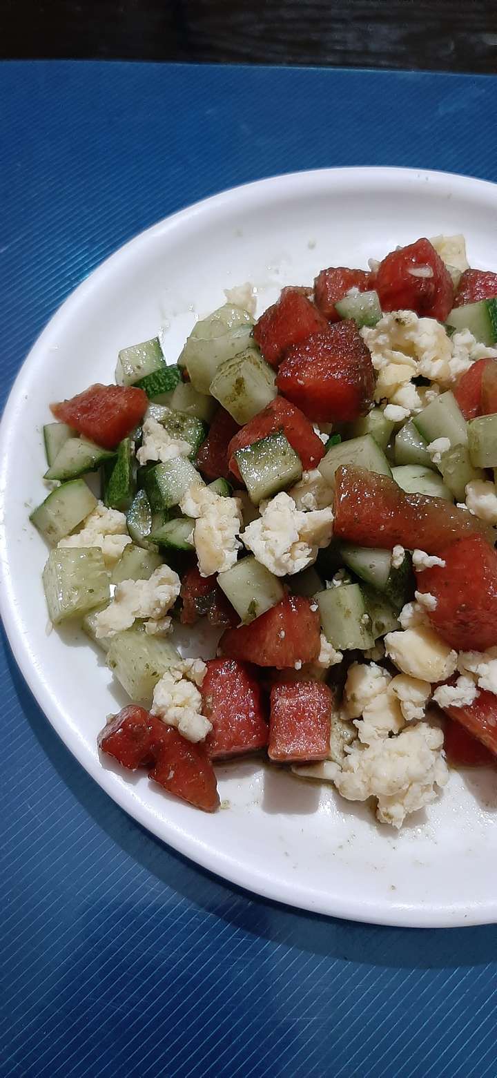 Watermelon and cucumber salad 
