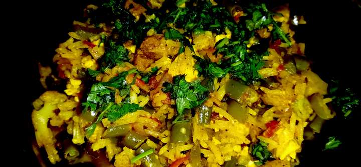 Vegetable Pulao wid cheese,soya n paneer