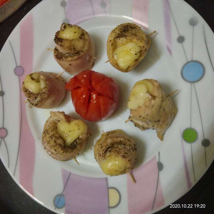 Chicken cheese rosettes