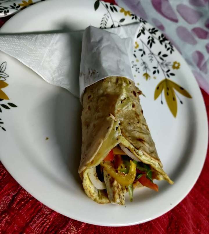 Whole wheat baked Chicken egg Wrap