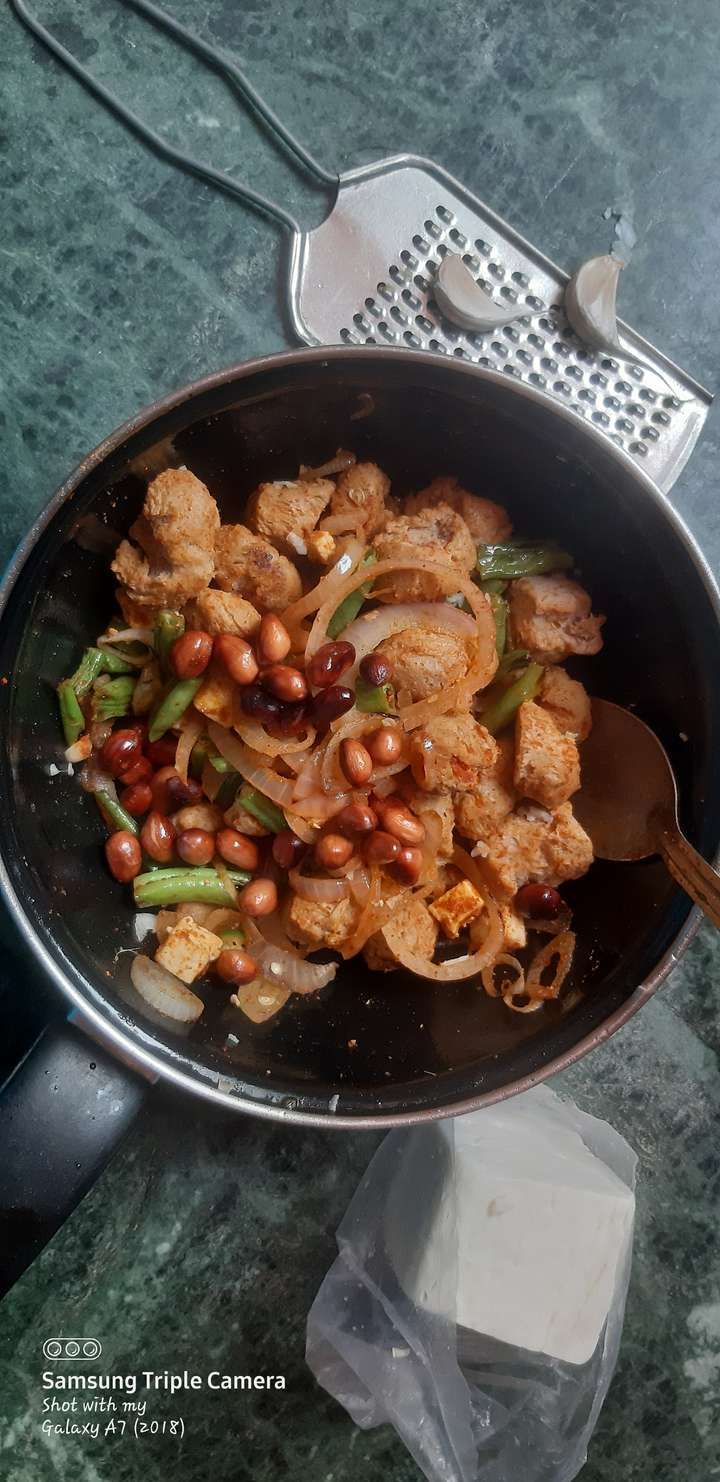 soya chunks with veggies 